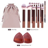 13-Piece Pink Makeup Brush Set with Puffs & Bag