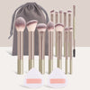13-Piece Pink Makeup Brush Set with Puffs & Bag