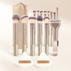 Luxury Brown Makeup Brush Set with Cosmetic Bag – Soft Bristles