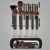 Professional Black Makeup Brush Set with Bag & Powder Puffs